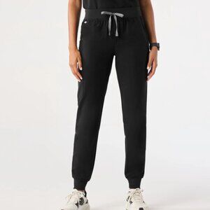 NWT Figs Zamora Jogger Scrub Pants Women's Black Yoga Waistband Medical XL/Tall